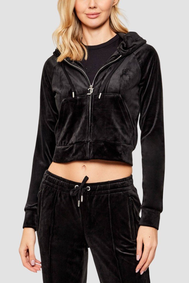 JUICY COUTURE Czarna bluza Madison Outline, Rozmiar L