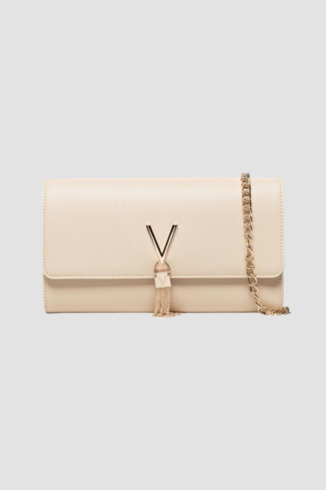 VALENTINO Beżowa kopertówka Divina Pochette SS26