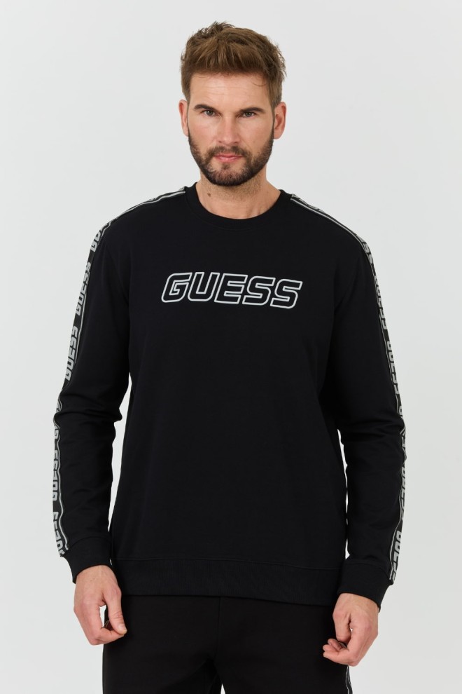 GUESS Czarna męska bluza z lampasami Arlo, Rozmiar L