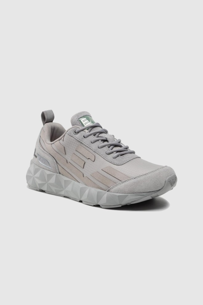 EA7 Szare sneakersy męskie z dużym logo, Rozmiar 41 1/3