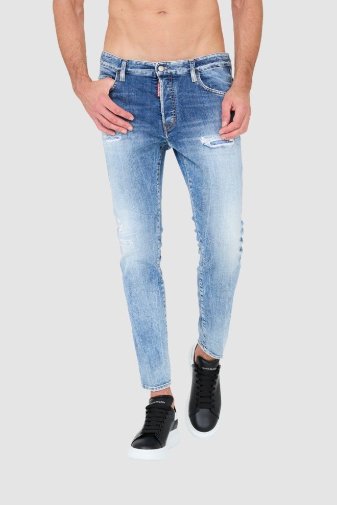 DSQUARED2 Niebieskie męskie jeansy Skater, Rozmiar 46