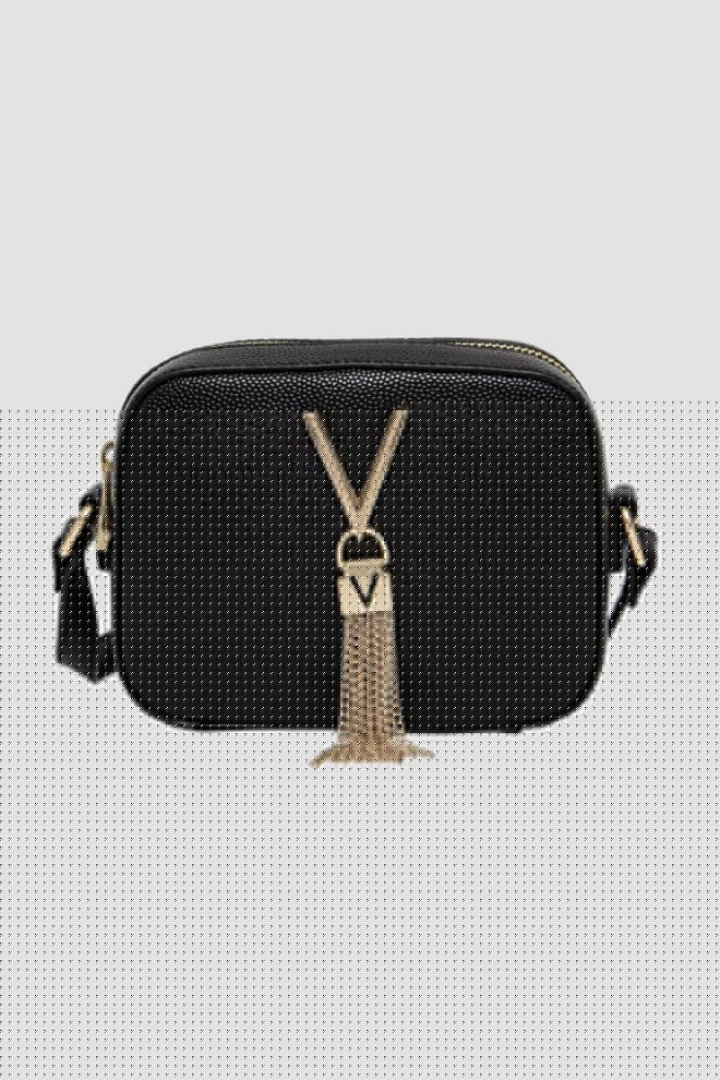 VALENTINO Czarna torebka ze złotymi okuciami Divina Camera Bag SS26