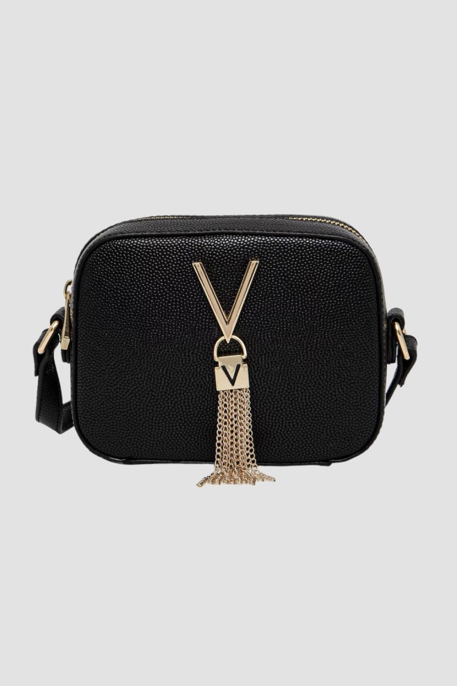 VALENTINO Czarna torebka ze złotymi okuciami Divina Camera Bag SS26