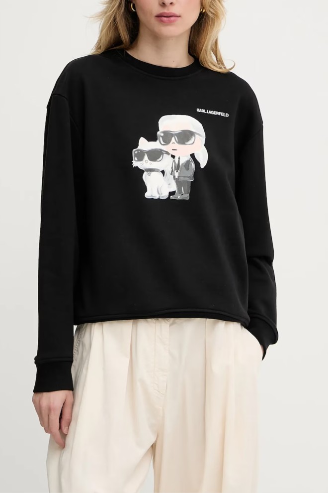 KARL LAGERFELD Czarna damska bluza Ikon Duo, Rozmiar XS