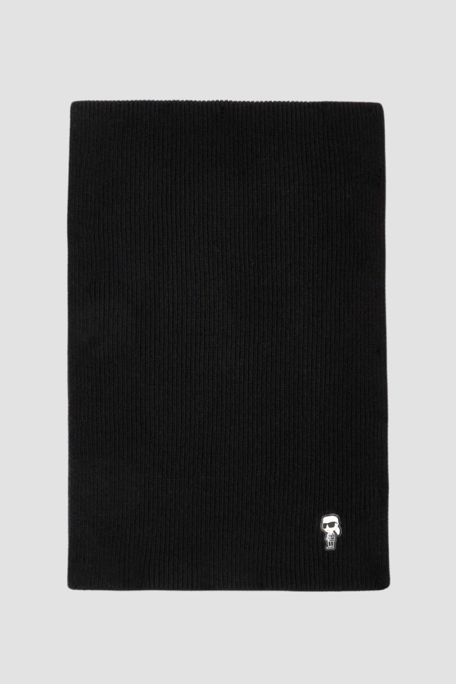 KARL LAGERFELD Czarny damski szalik Knit Scarf