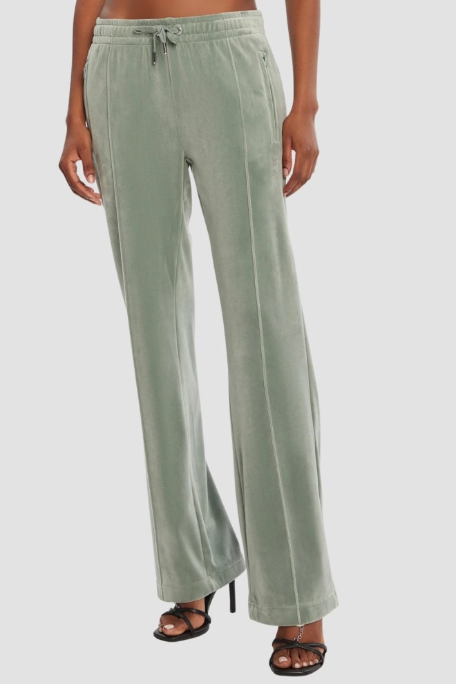 JUICY COUTURE Zielone damskie spodnie z cyrkoniami Tina, Rozmiar S