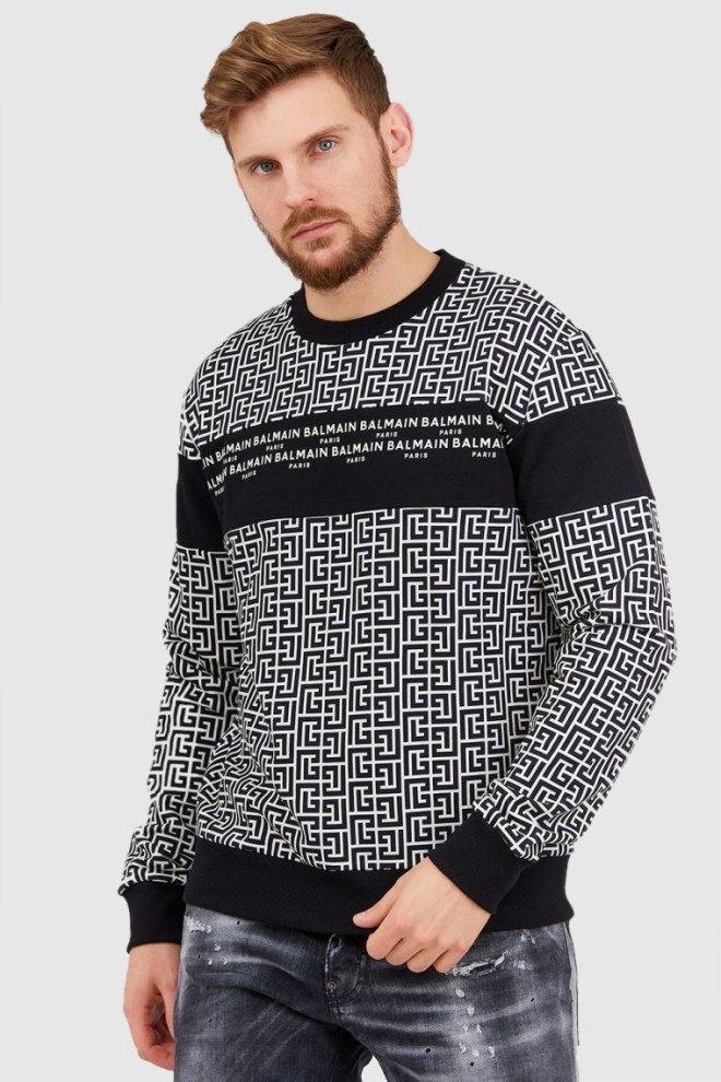 BALMAIN Bluza męska w monogram Balmain, Rozmiar L