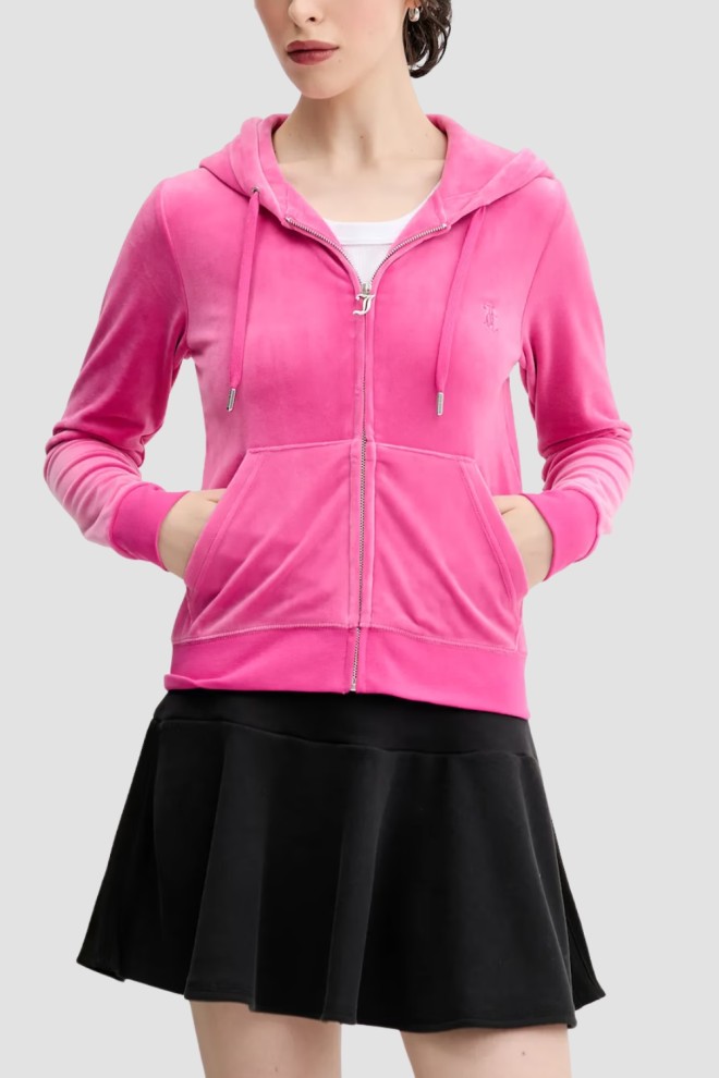 JUICY COUTURE Różowa bluza damska Robertson Hoodie, Rozmiar M