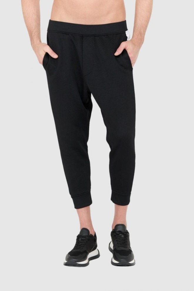 DSQUARED2 Czarne męskie dresy z białymi lampasami, Rozmiar S