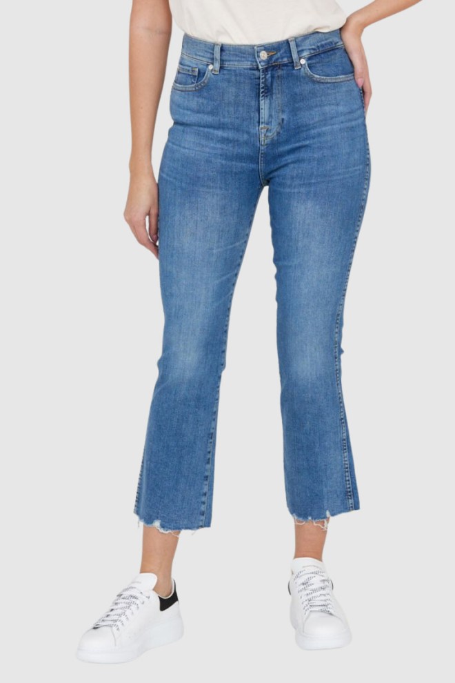 7 FOR ALL MANKIND Jasnoniebieskie jeansy damskie HW Slim Kick, Rozmiar 29