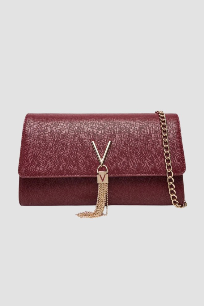 VALENTINO Bordowa kopertówka Pochette SS26