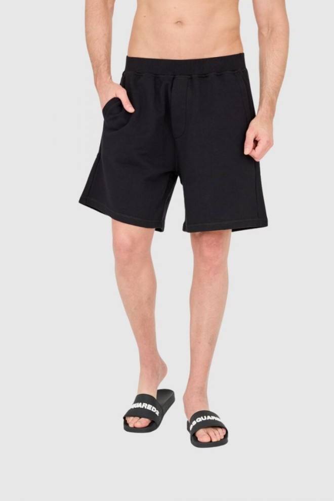 DSQUARED2 Czarne bawełniane szorty męskie, Rozmiar XL