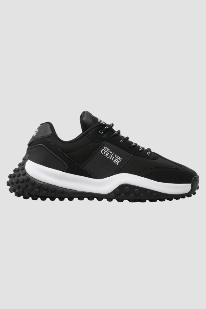 VERSACE JEANS COUTURE Czarne sneareksy męskie Fondo Hyber Dis. 47, Rozmiar 43