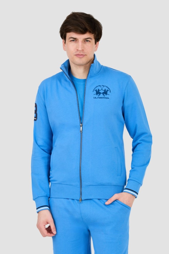 LA MARTINA Błękitna męska rozpinana bluza, Rozmiar XL