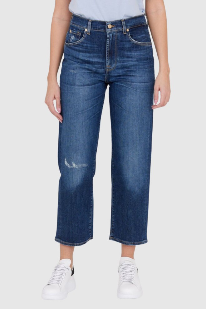7 FOR ALL MANKIND Granatowe jeansy damskie THE MODERN STRAIGHT HERO, Rozmiar 29
