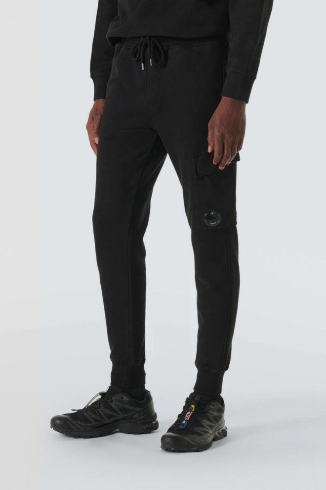 C.P. COMPANY Czarne męskie spodnie dresowe Cargo, Rozmiar S