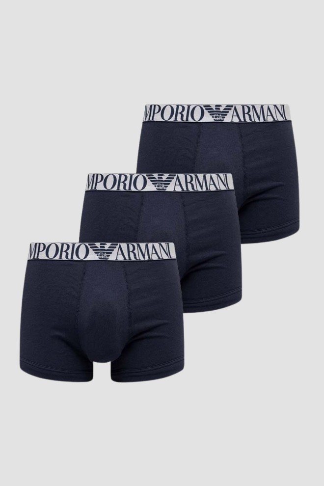 EMPORIO ARMANI Granatowy zestaw bokserek 3PACK, Rozmiar S
