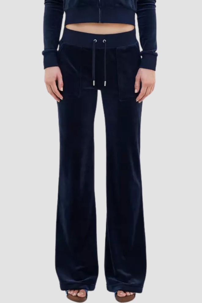 JUICY COUTURE Granatowe spodnie dresowe damskie Layla Low Rise Pocket, Rozmiar S