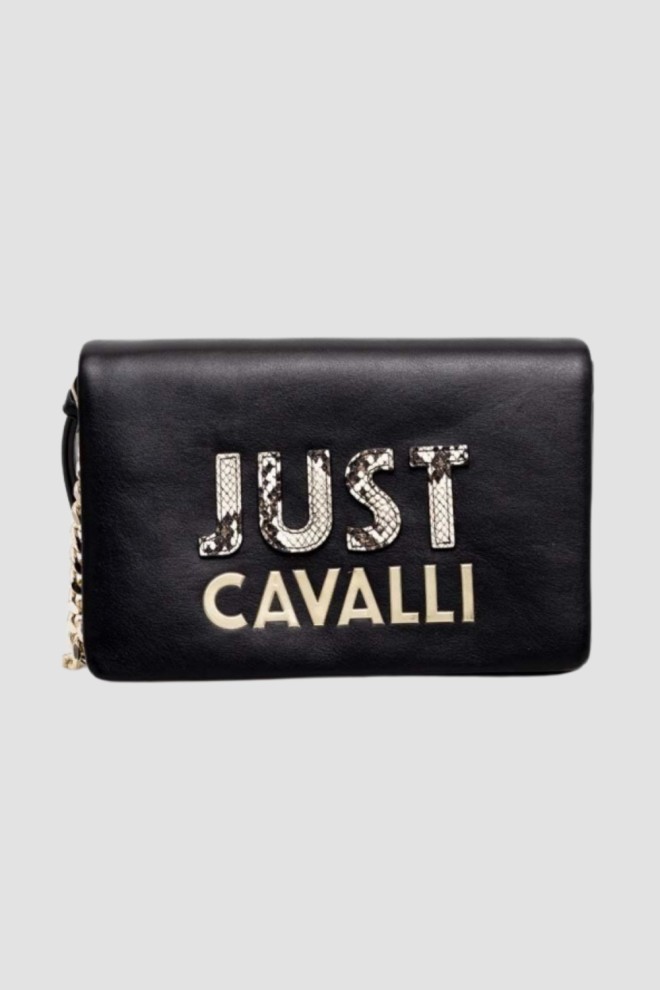 JUST CAVALLI Czarna torebka C Cut Out Logo