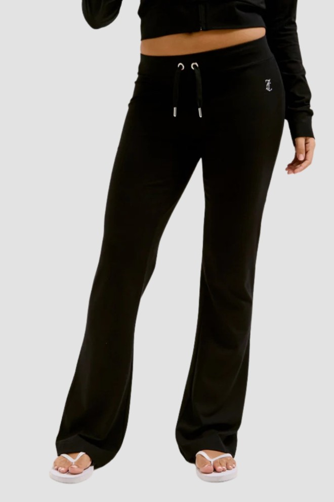 JUICY COUTURE Czarne damskie spodnie dresowe Single Jersey Apollo Low Rise, Rozmiar L