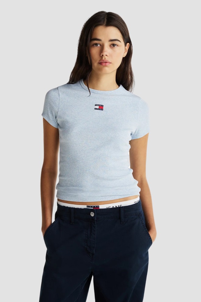 TOMMY JEANS Błękitny t-shirt damski, Rozmiar M