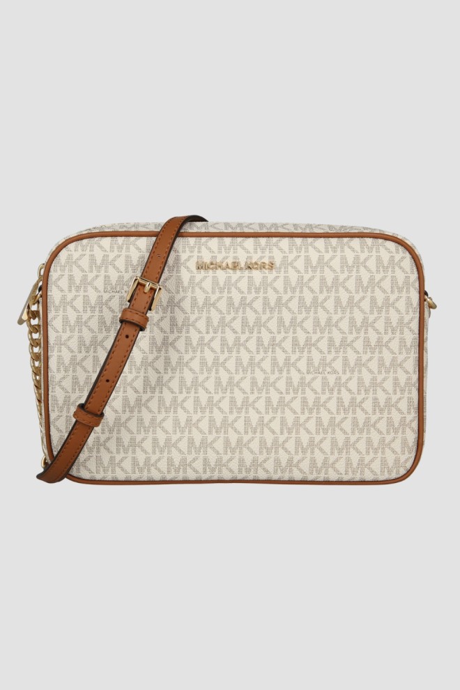 MICHAEL KORS Biała listonoszka z monogramem