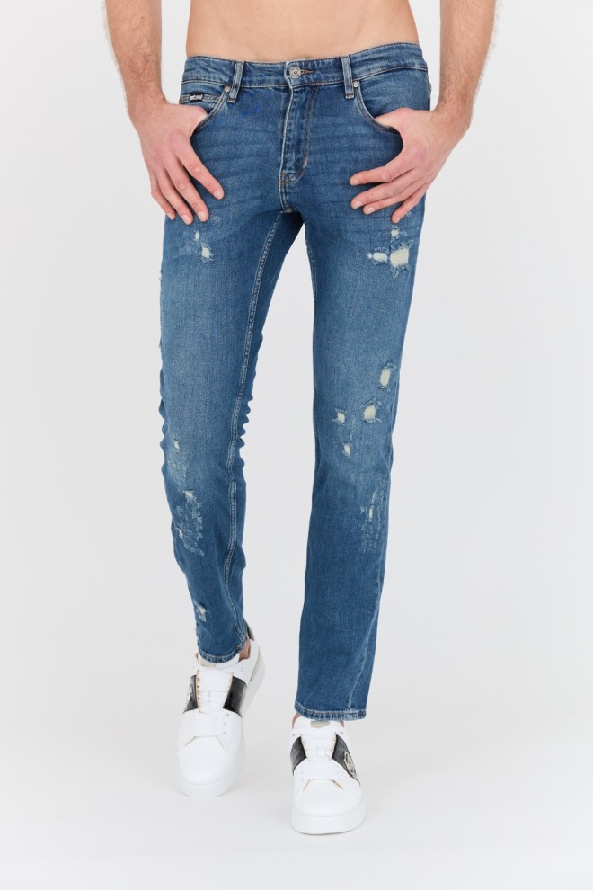 JUST CAVALLI Niebieskie męskie jeansy Slim, Rozmiar 33