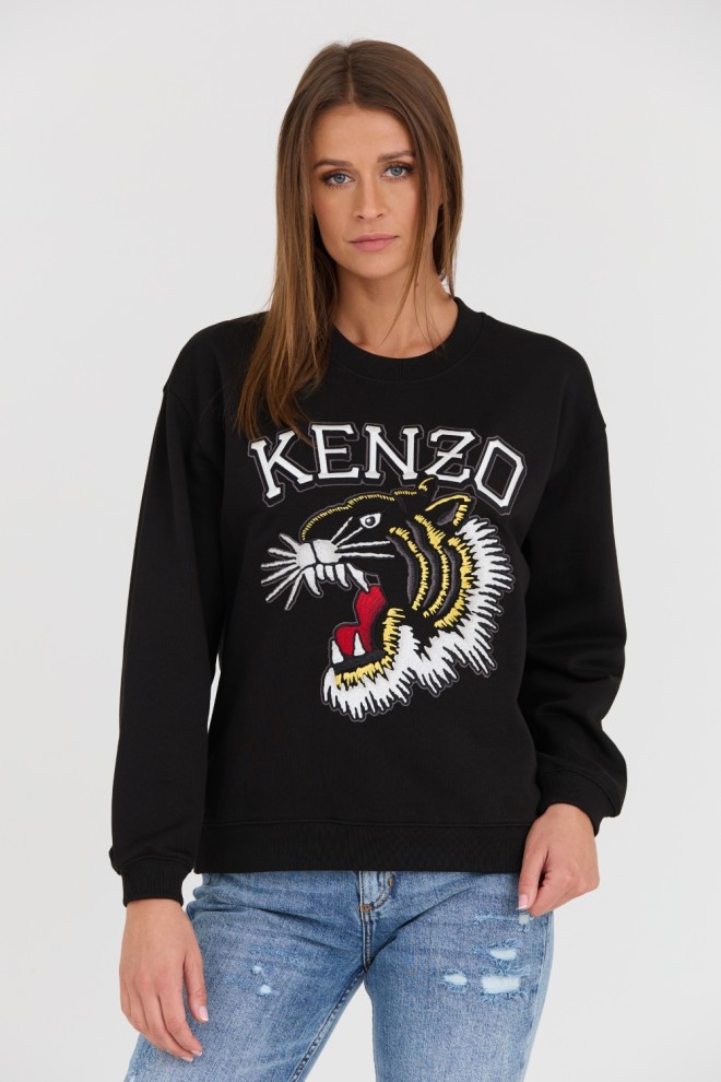 KENZO Czarna damska bluza TIGER VARSITY JUNGLE CREW-NEC, Rozmiar XS