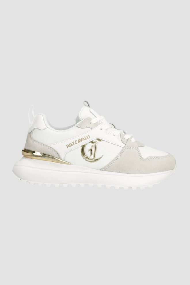 JUST CAVALLI Białe sneakersy Fondo Karina, Rozmiar 36