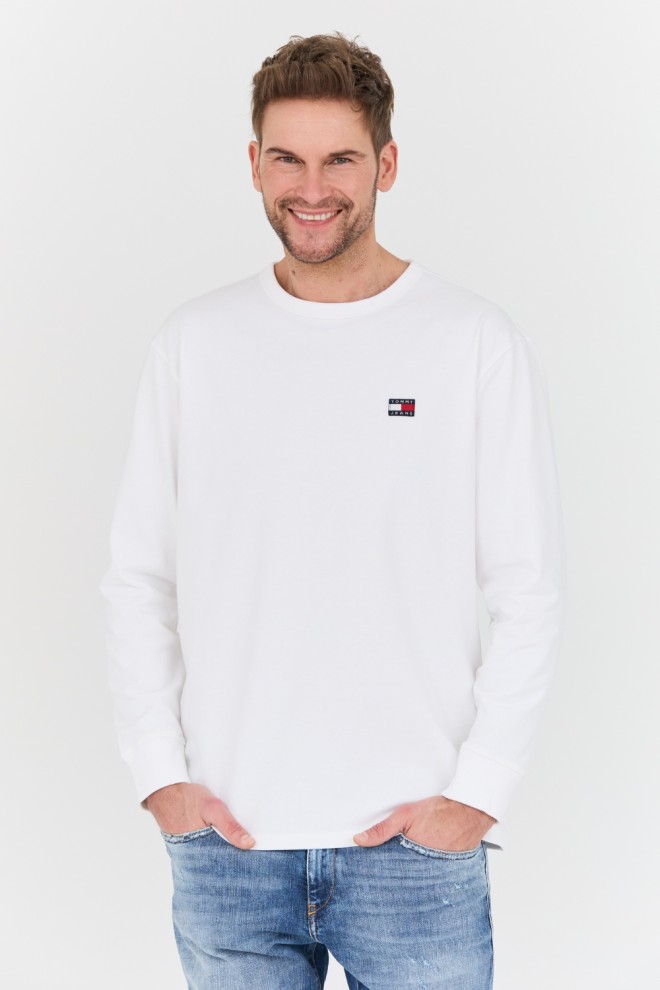 TOMMY JEANS Biały męski longsleeve, Rozmiar L