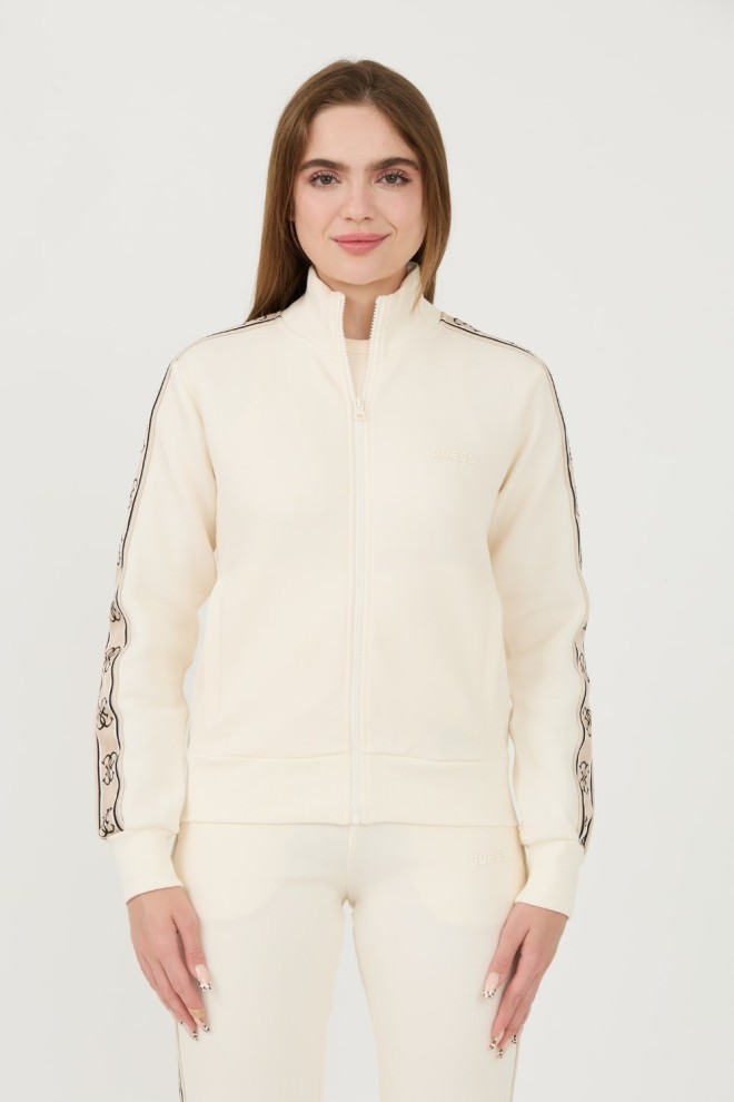 GUESS Beżowa damska bluza Britney Full Zip, Rozmiar S