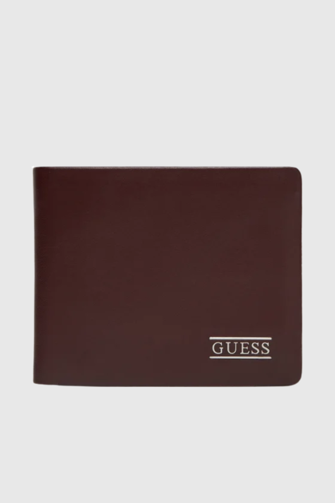 GUESS Brązowy portfel męski New Bosto Bifold