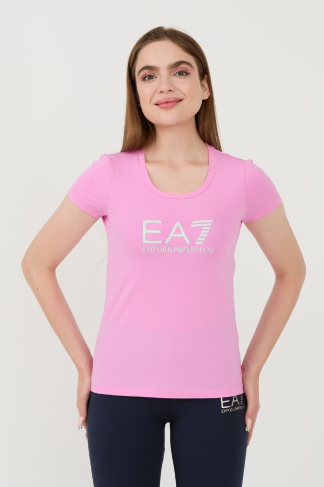 EA7 Różowy damski t-shirt, Rozmiar M