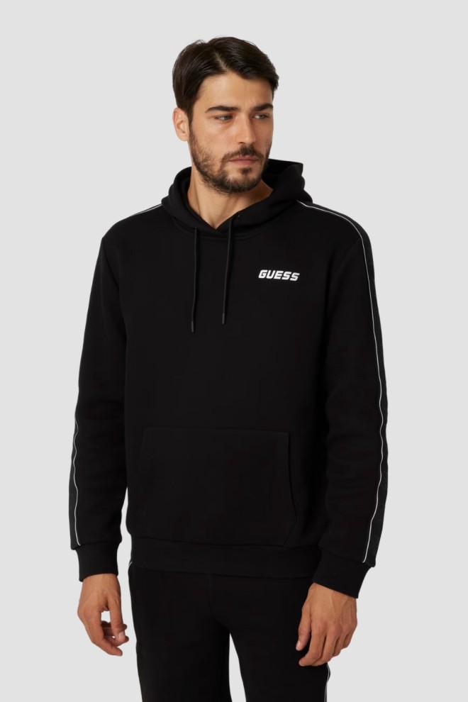 GUESS Czarna męska bluza z lampasami Mickey, Rozmiar M