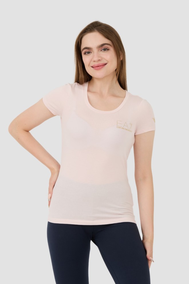 EA7 Różowy damski t-shirt, Rozmiar M
