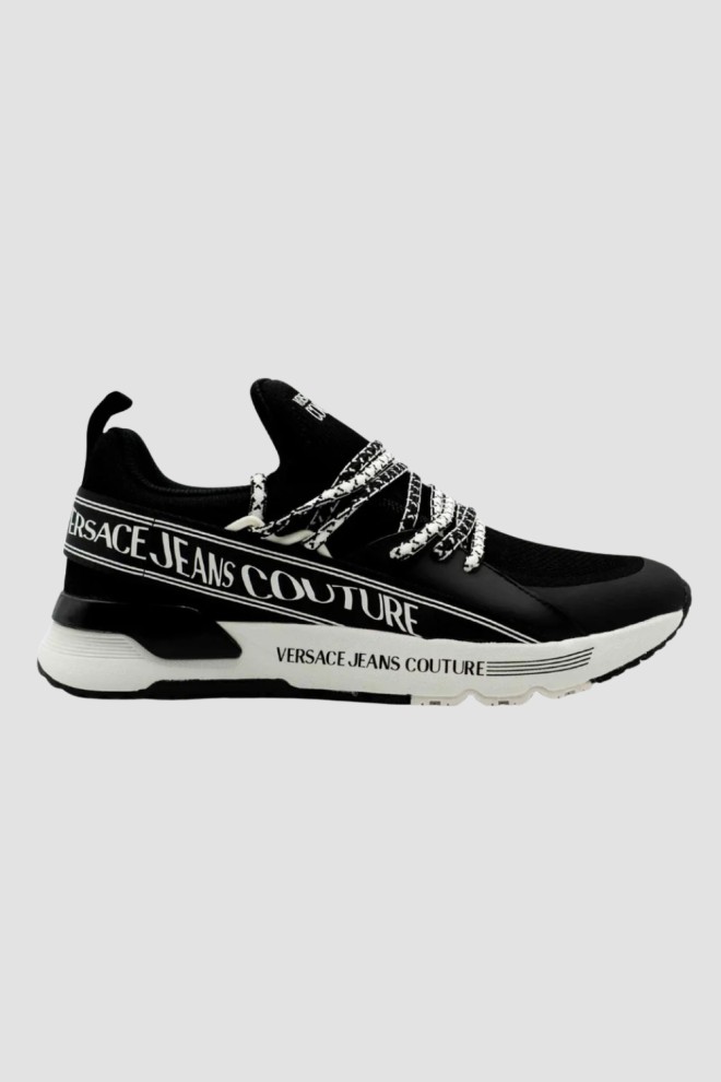 VERSACE JEANS COUTURE Czarne sneakersy męskie Fondo Dynamic Dis. Sa3, Rozmiar 43