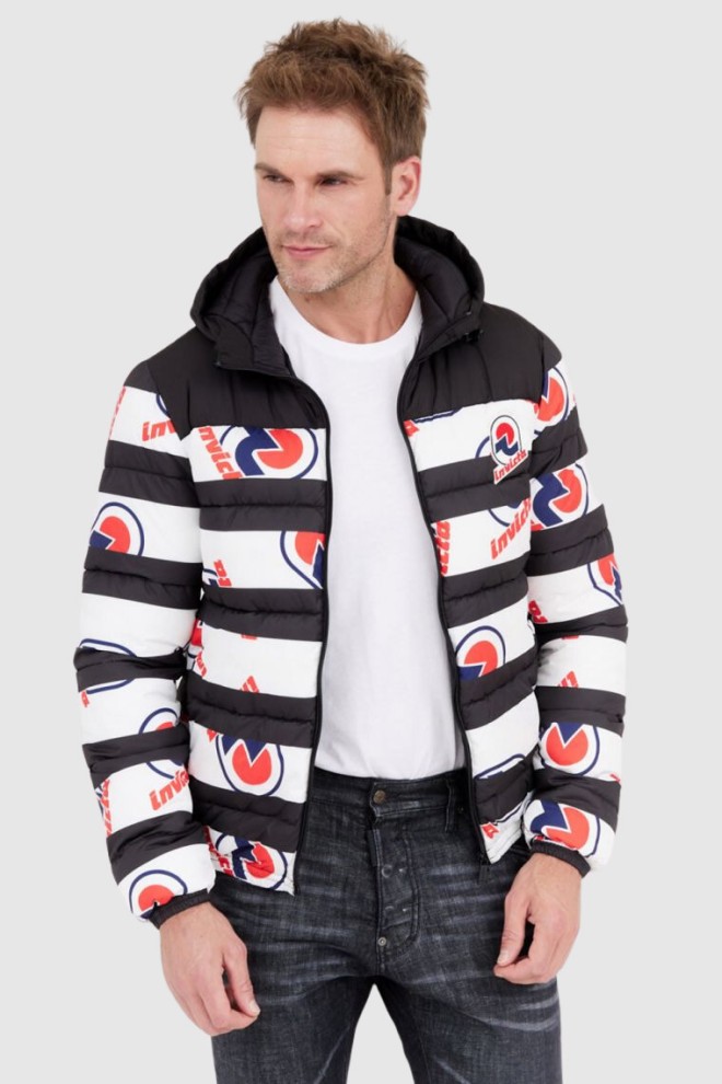 INVICTA Puchowa kurtka męska w pasy i logo, Rozmiar XXL