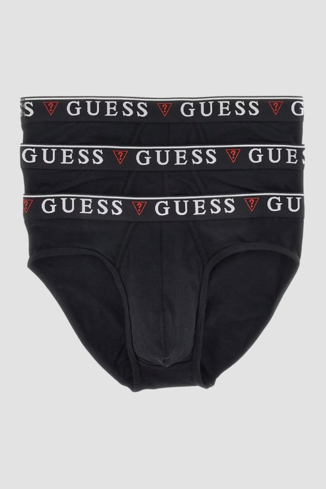 GUESS Zestaw czarnej męskiej bielizny slipy 3 Pack, Rozmiar S
