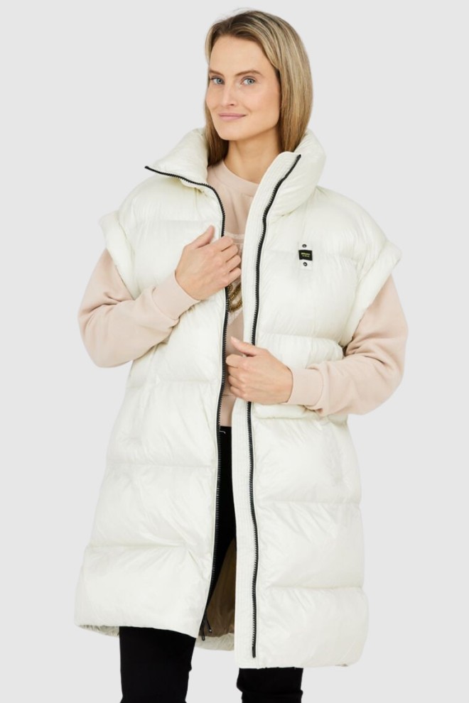 BLAUER Ecru długi bezrękawnik damski Daisy, Rozmiar S