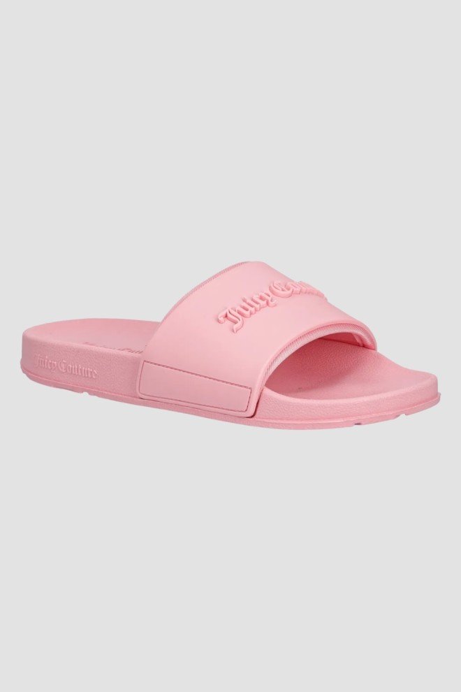 JUICY COUTURE Jasno-różowe klapki damskie Embossed Slider, Rozmiar 40