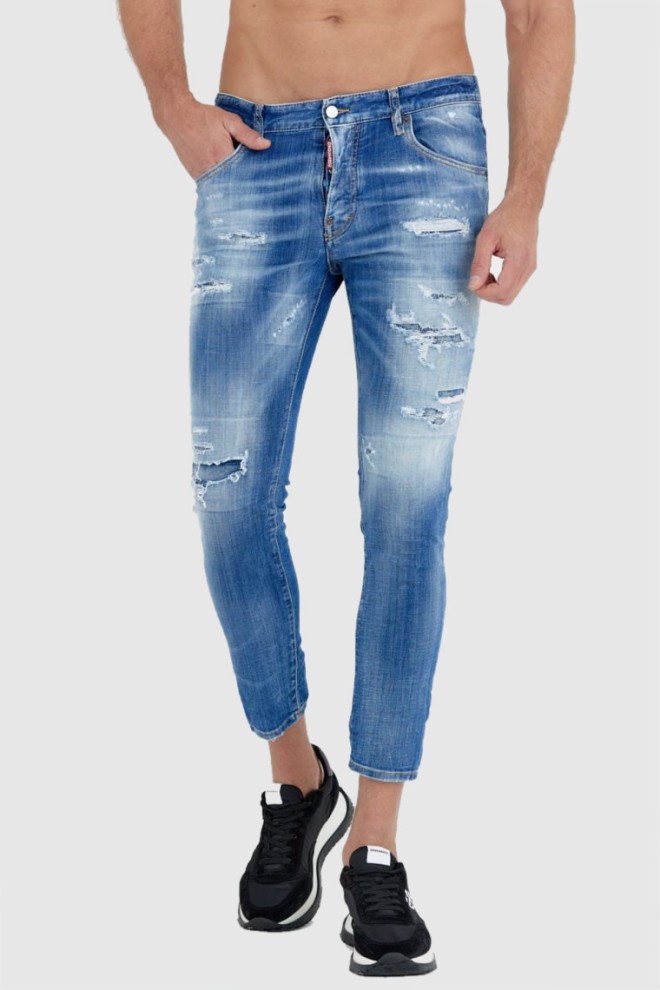 DSQUARED2 Niebieskie jeansy męskie skater jeans, Rozmiar 52