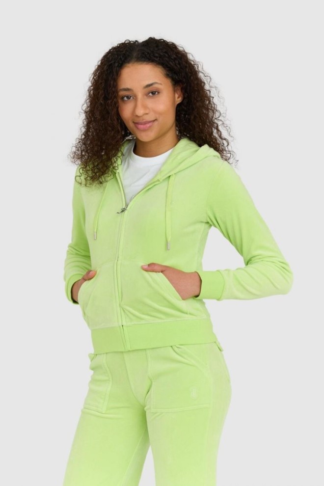 JUICY COUTURE Klasyczna welurowa rozpinana bluza dresowa damska robertson, Rozmiar XS