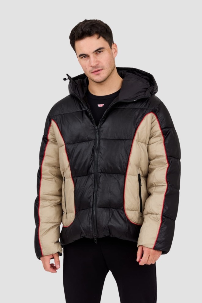 DIESEL Czarna męska kurtka W-OSTEND, Rozmiar 50