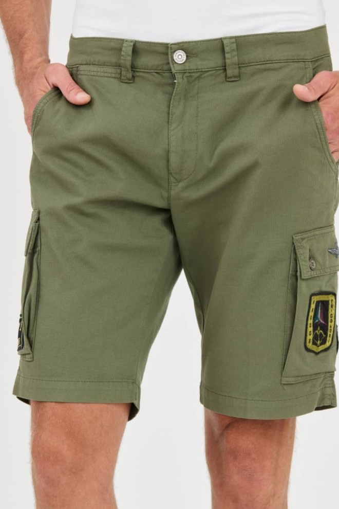AERONAUTICA MILITARE Zielone męskie bermudy Frecce Tricolori, Rozmiar XXL