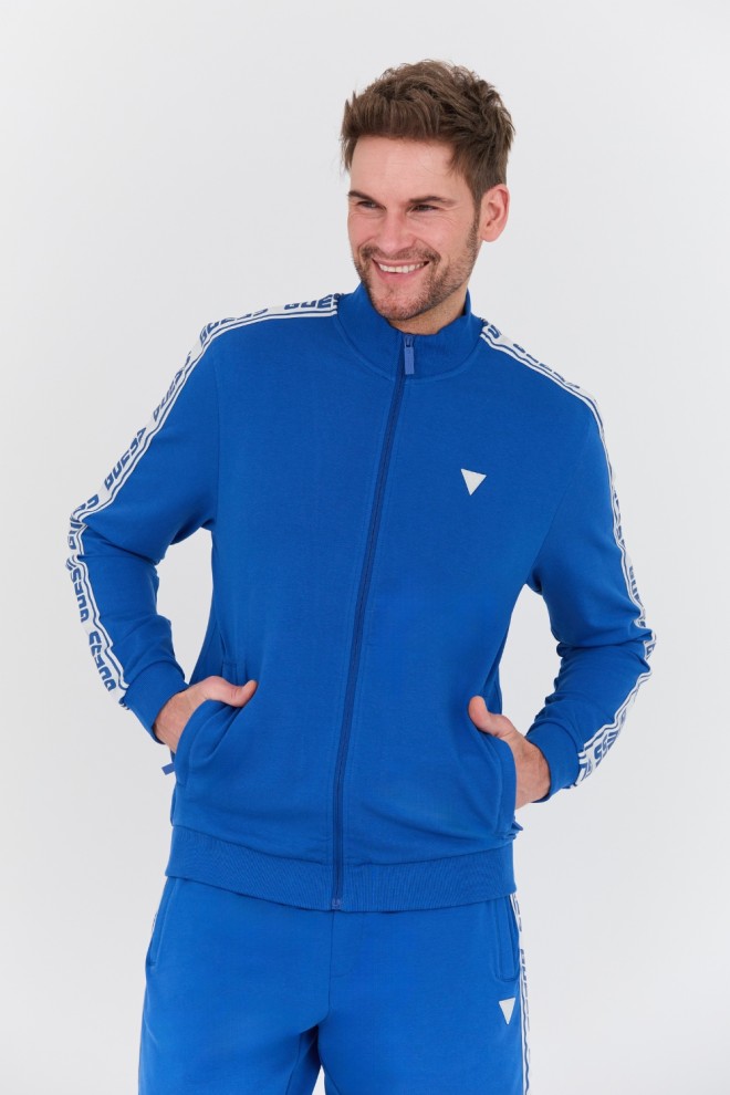 GUESS Niebieska męska bluza Full Zip, Rozmiar L