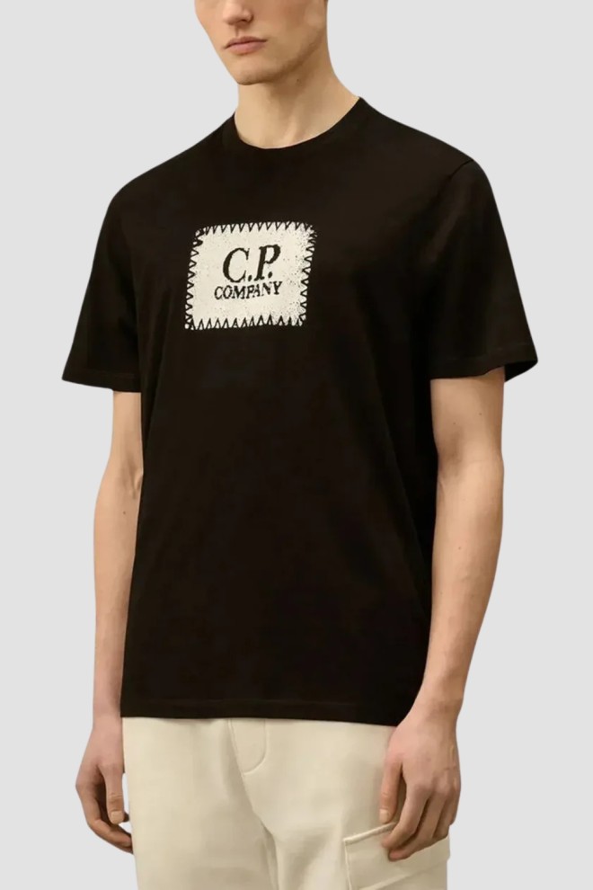 C.P. COMPANY Czarny męski t-shirt, Rozmiar L