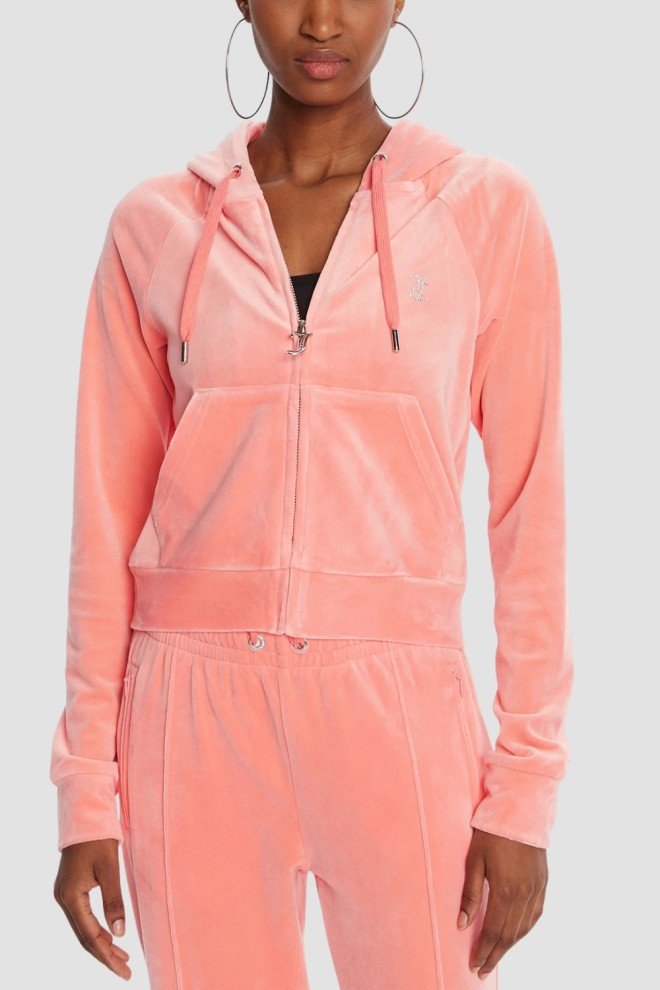 JUICY COUTURE Brzoskwiniowa damska bluza damska Madison Hoodie, Rozmiar M