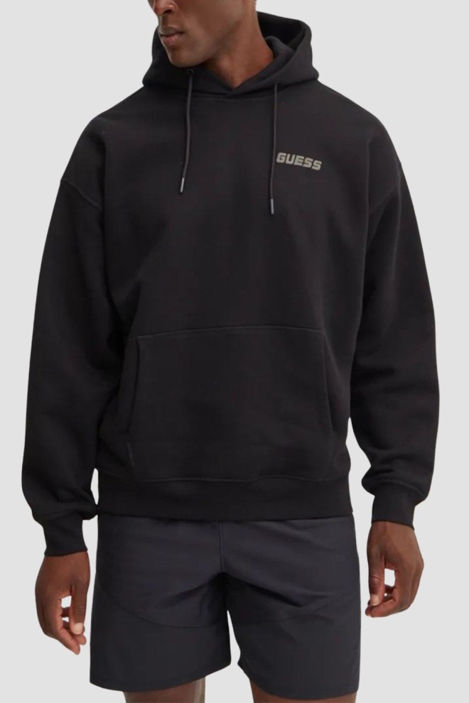 GUESS Czarna męska bluza z kapturem Emis, Rozmiar XXL