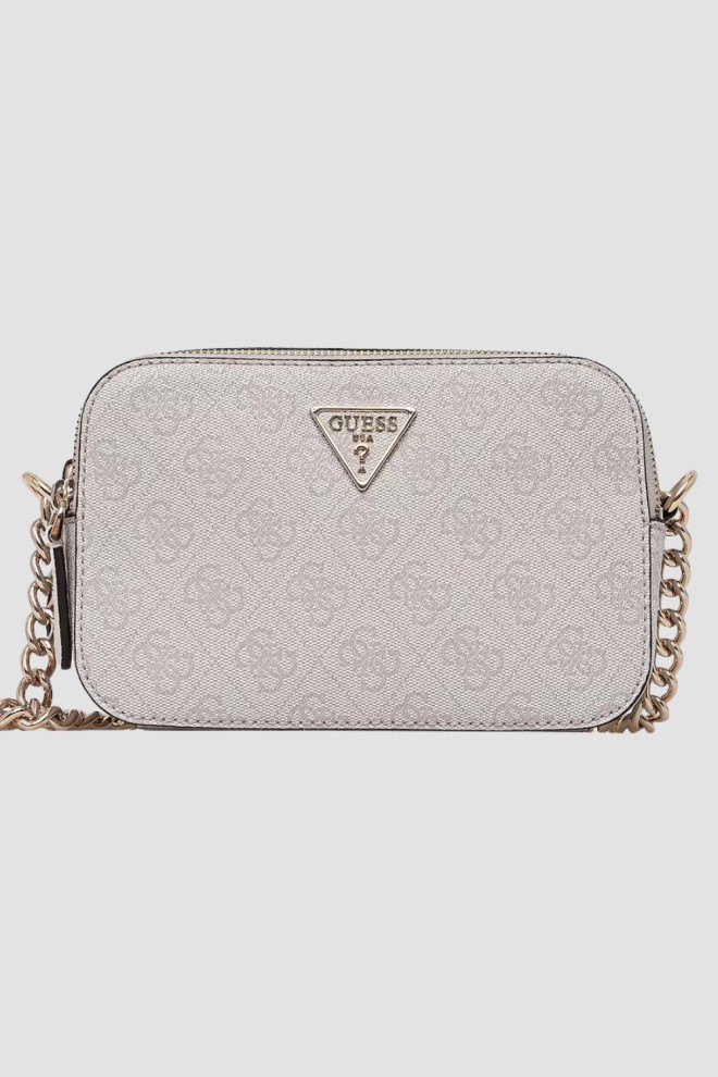 GUESS Biała logowana kopertówka damska Noelle II
