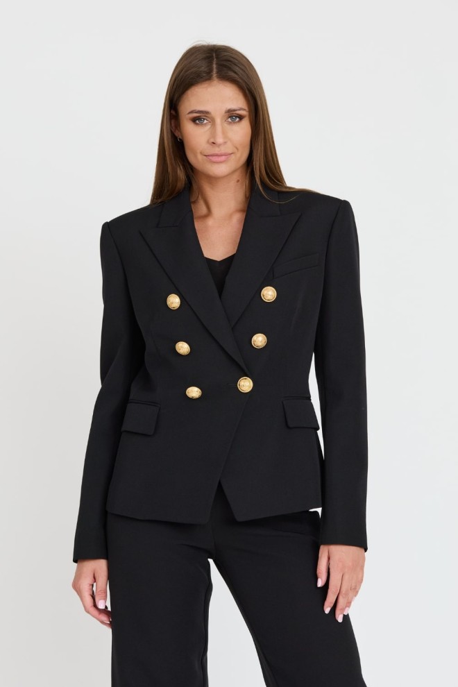 BALMAIN Czarna damska marynarka 6 Btn Gdp Jacket, Rozmiar 44
